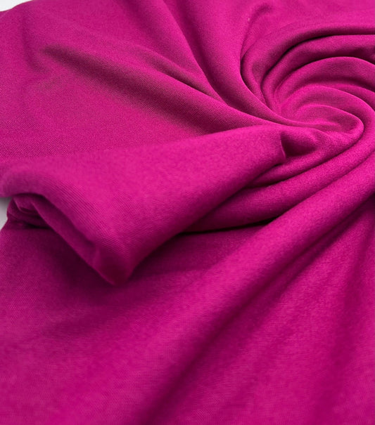 Plain Magenta Viscose Elastane Fabric 4 Way Stretch Jersey