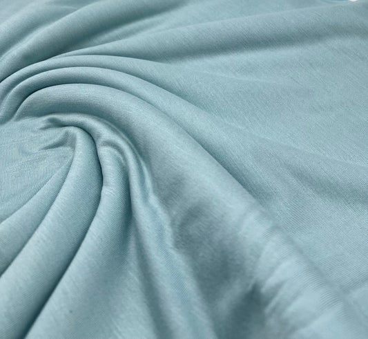 Plain Mint Green Viscose Elastane Fabric 4 Way Stretch Jersey