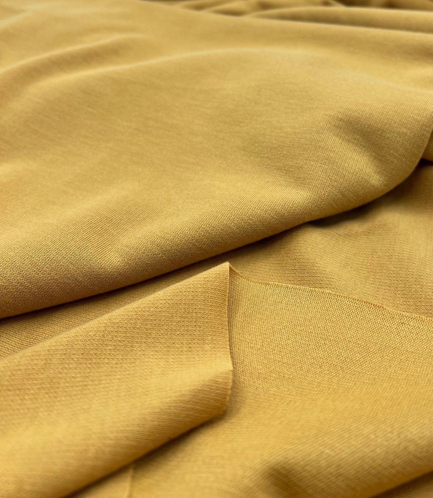 Plain Mustard Ponte 2 Way Stretch Fabric