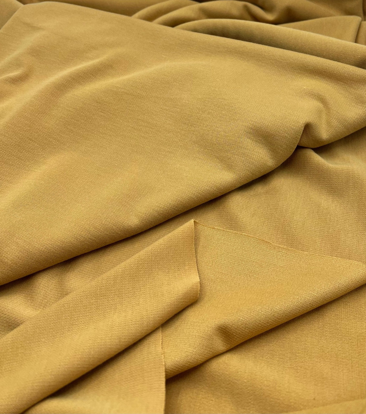 Plain Mustard Ponte 2 Way Stretch Fabric