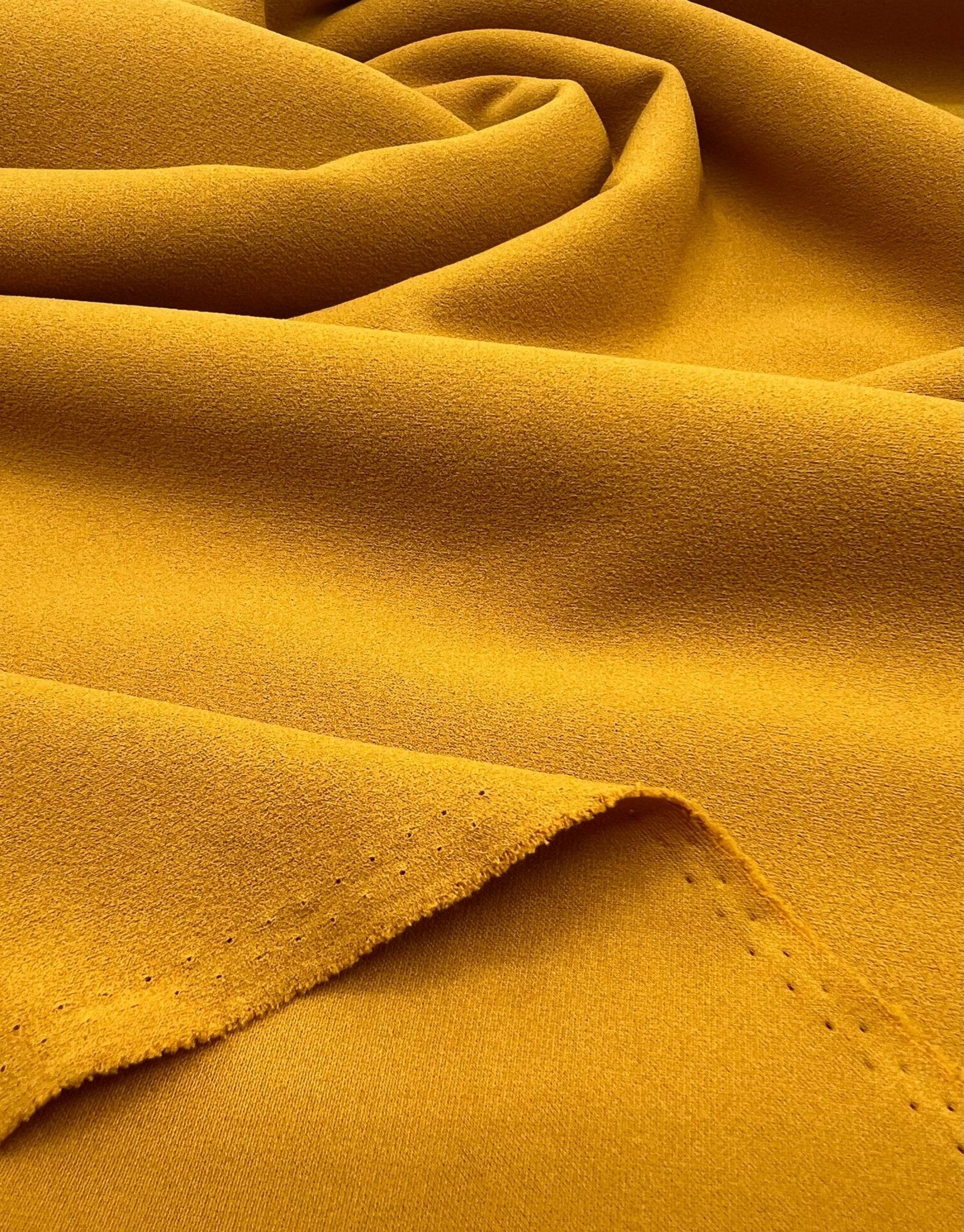 Plain Mustard Scuba Crepe Stretch Jersey Fabric 4 Way Stretch