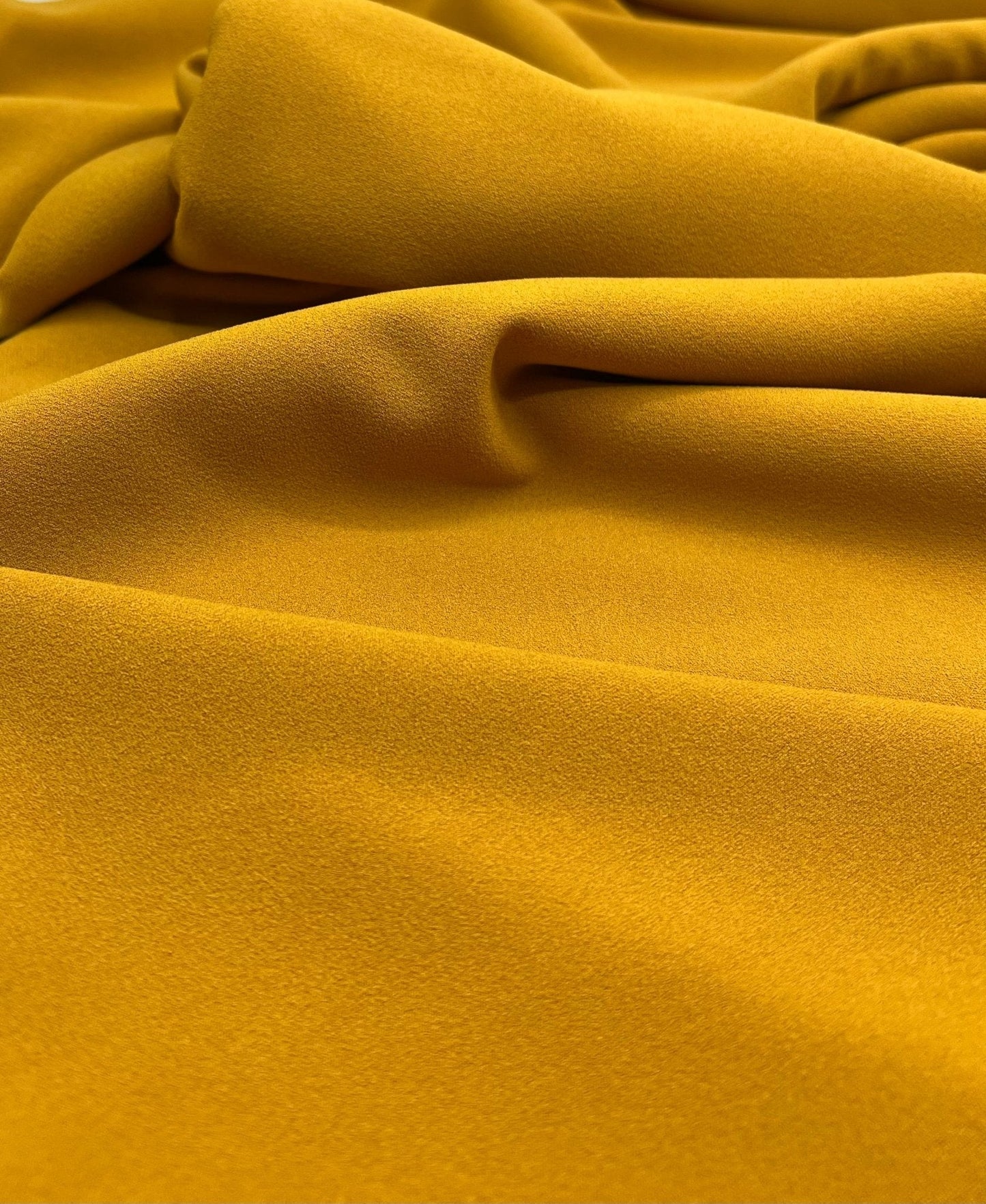 Plain Mustard Scuba Crepe Stretch Jersey Fabric 4 Way Stretch