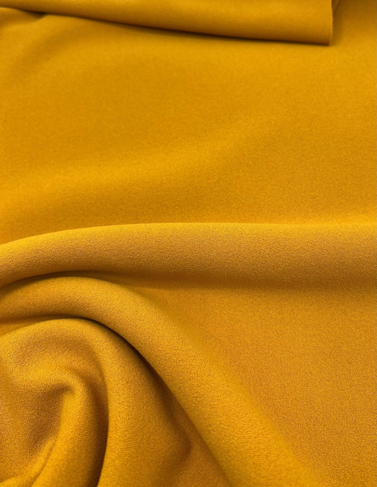 Plain Mustard Scuba Crepe Stretch Jersey Fabric 4 Way Stretch