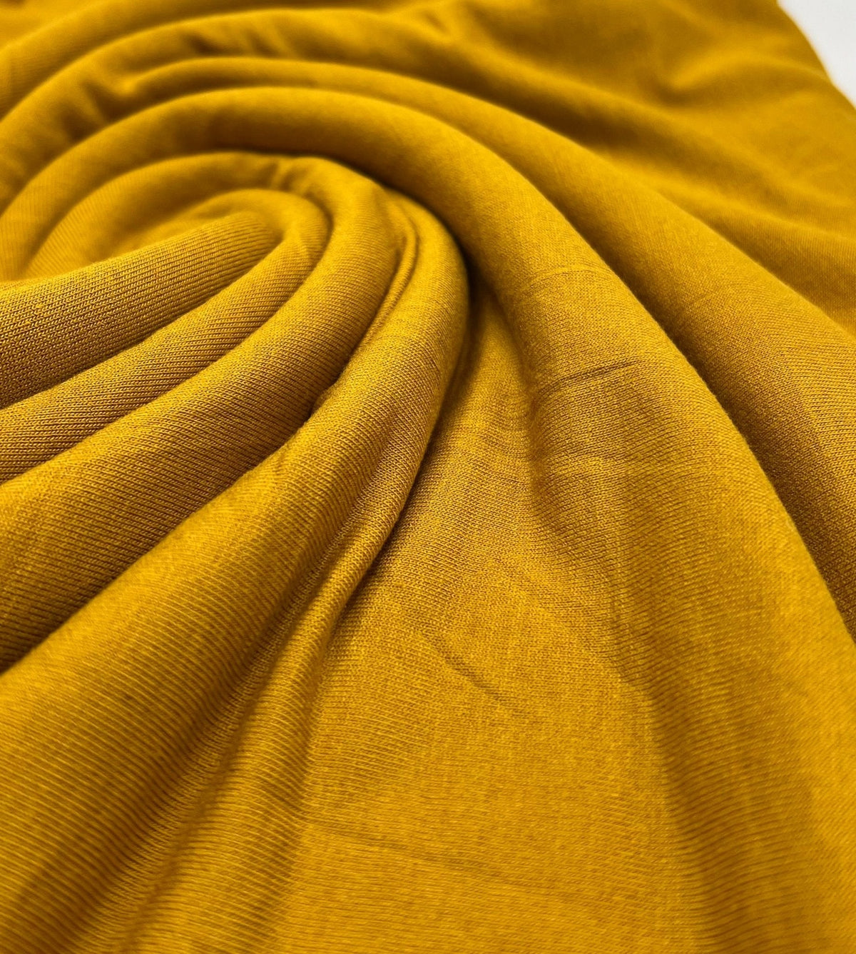 Plain Mustard Viscose Elastane Fabric 4 Way Stretch Jersey