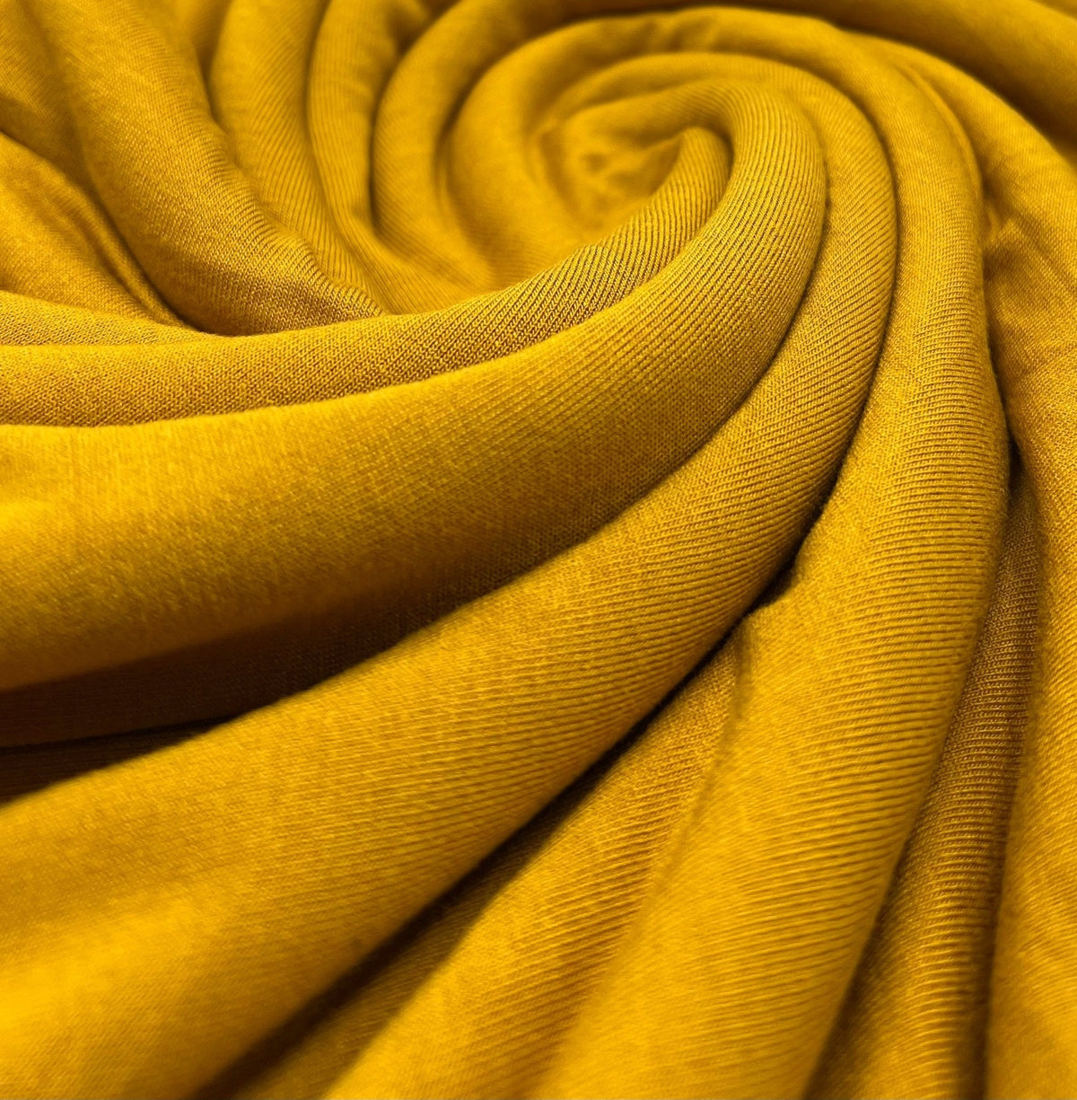 Plain Mustard Viscose Elastane Fabric 4 Way Stretch Jersey