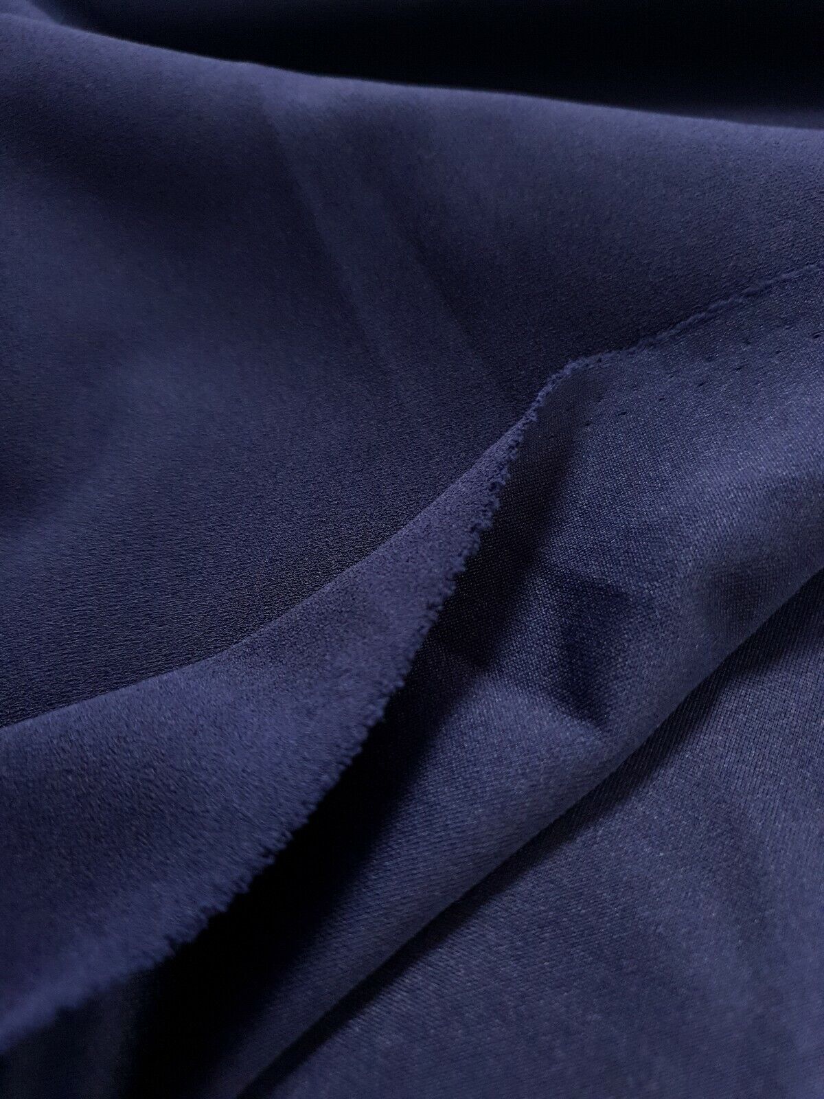 Plain Navy Scuba Crepe Stretch Jersey Fabric 4 Way Stretch