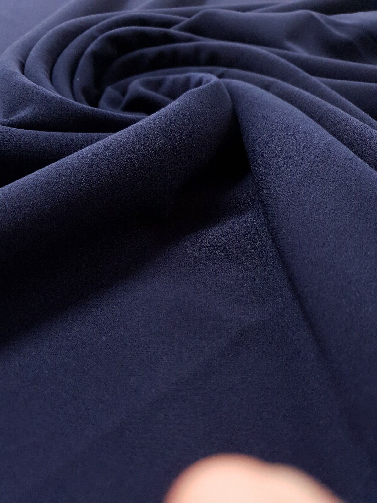 Plain Navy Scuba Crepe Stretch Jersey Fabric 4 Way Stretch