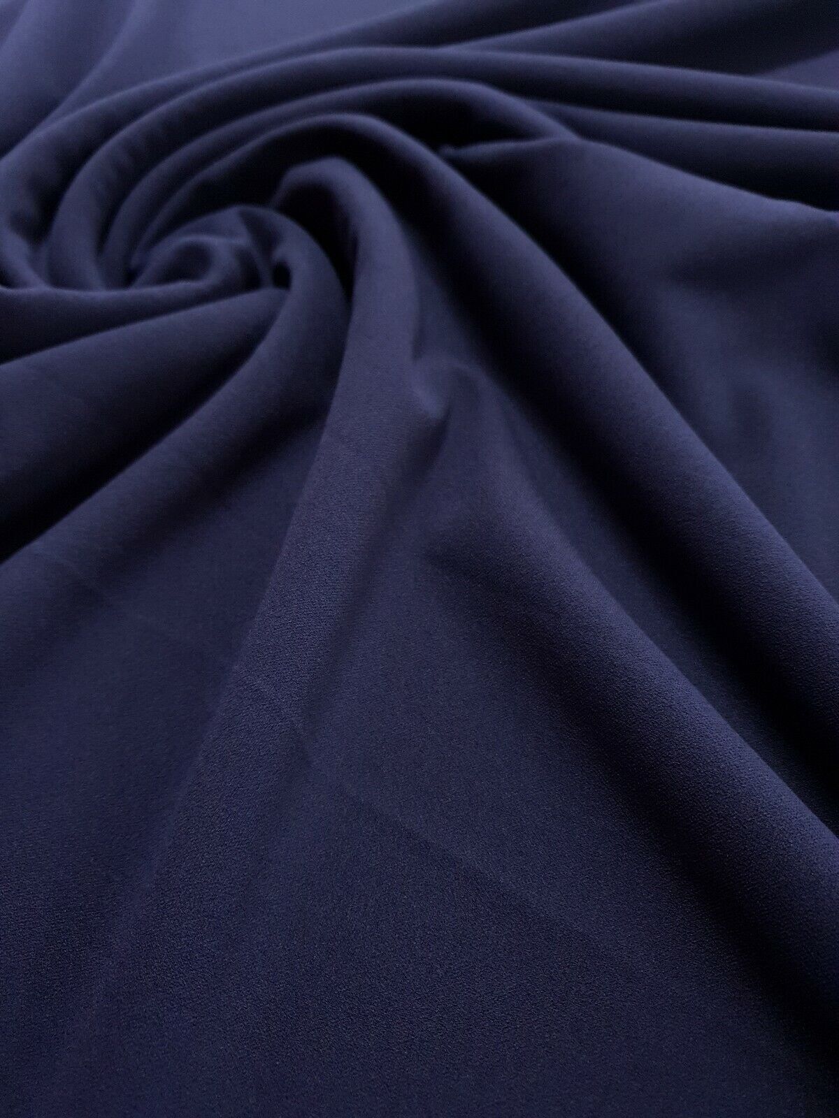 Plain Navy Scuba Crepe Stretch Jersey Fabric 4 Way Stretch
