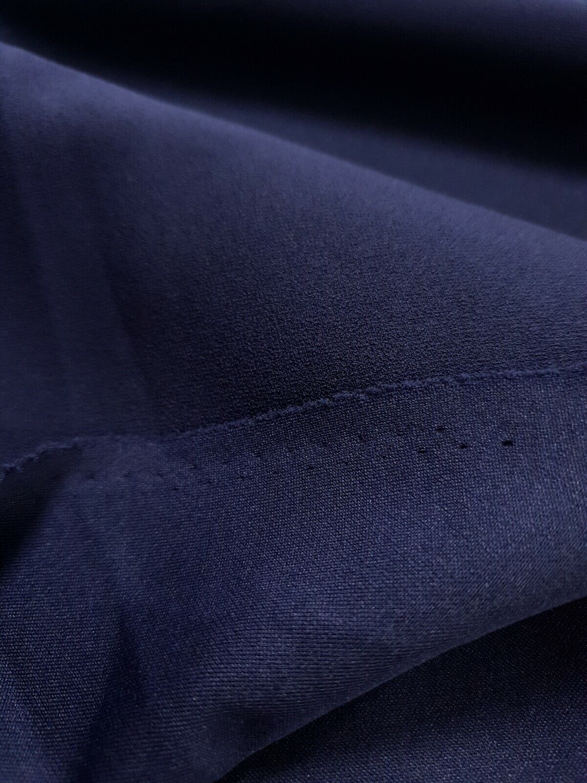 Plain Navy Scuba Crepe Stretch Jersey Fabric 4 Way Stretch