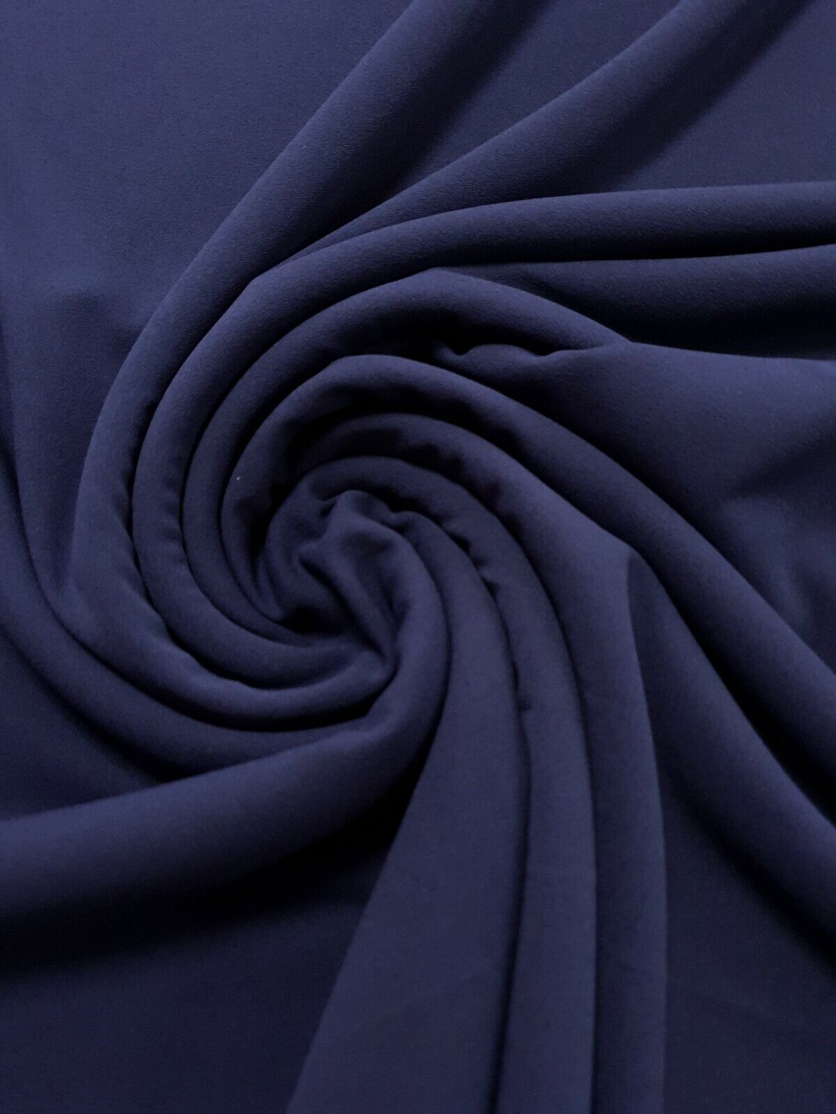 Plain Navy Scuba Crepe Stretch Jersey Fabric 4 Way Stretch