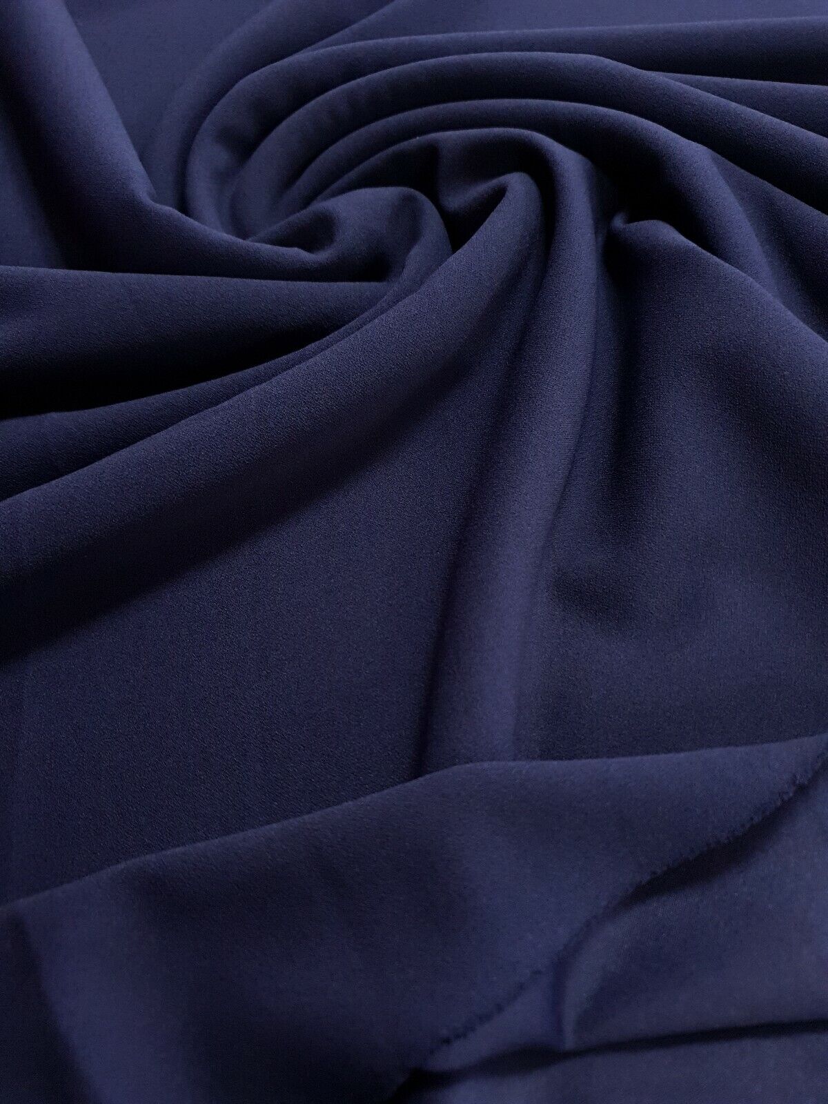 Plain Navy Scuba Crepe Stretch Jersey Fabric 4 Way Stretch