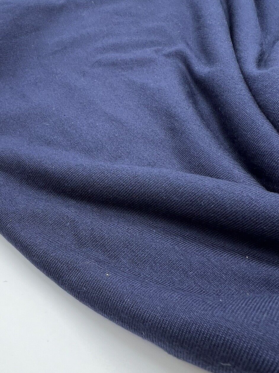Plain Navy Viscose Elastane Fabric 4 Way Stretch Jersey