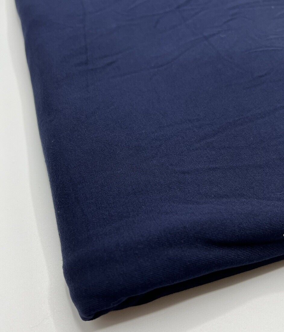 Plain Navy Viscose Elastane Fabric 4 Way Stretch Jersey