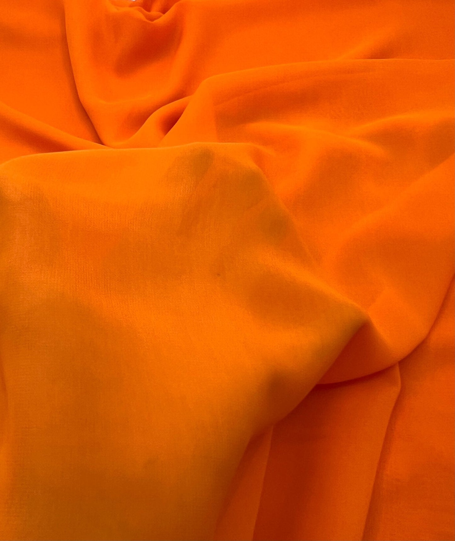 Plain Neon Orange Chiffon Sheer Dress Bridal Fabric