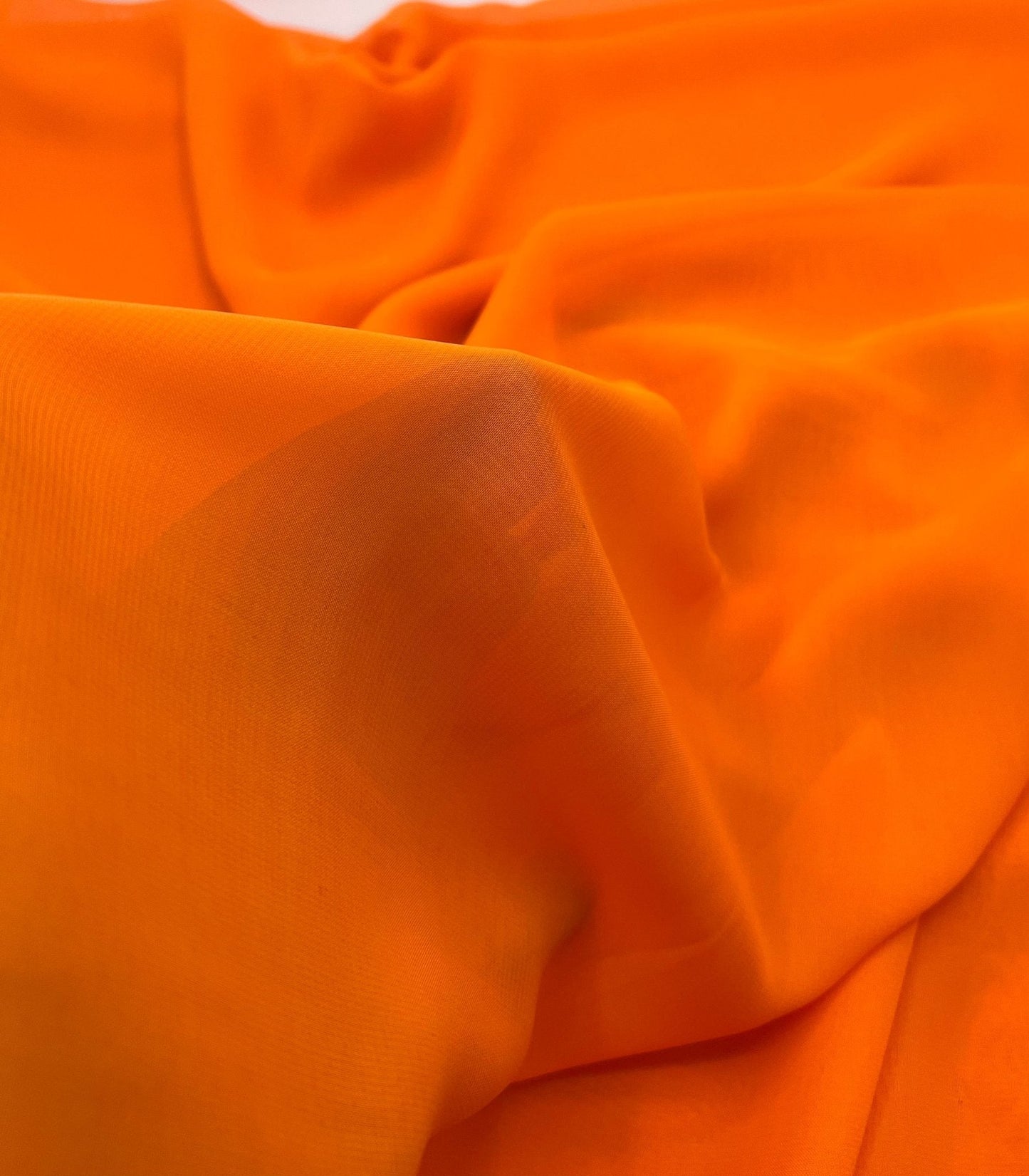 Plain Neon Orange Chiffon Sheer Dress Bridal Fabric