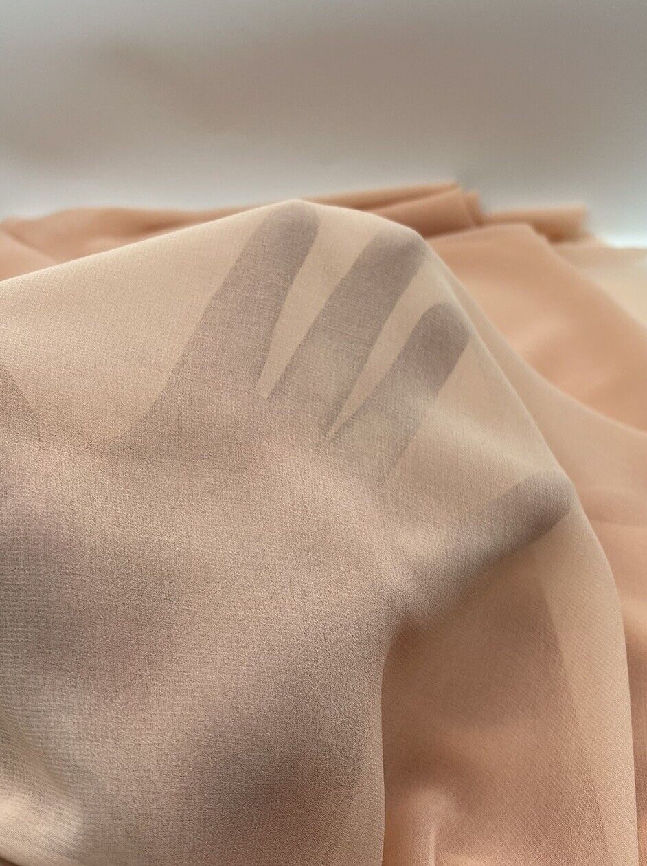 Plain Nude Chiffon Sheer Dress Bridal Fabric