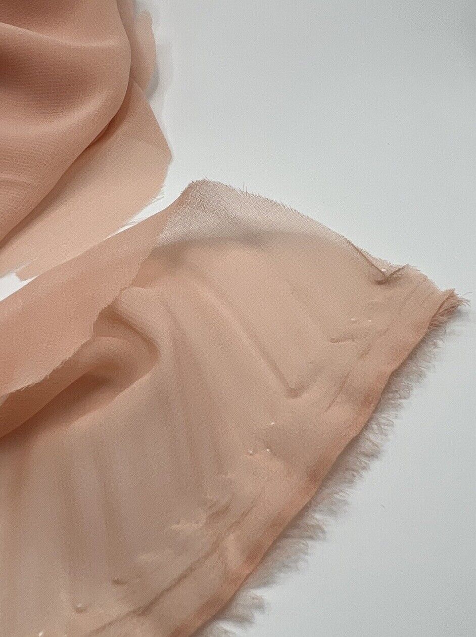 Plain Nude Chiffon Sheer Dress Bridal Fabric