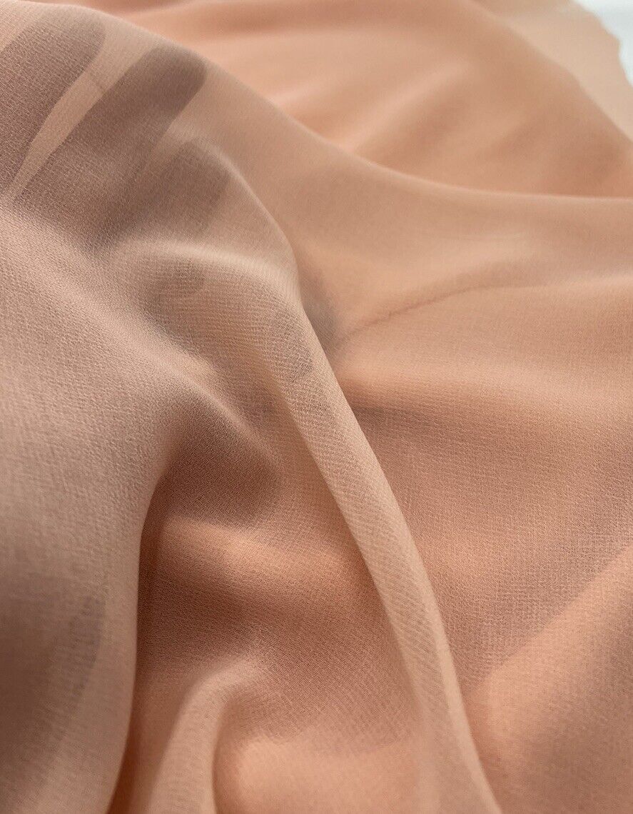 Plain Nude Chiffon Sheer Dress Bridal Fabric