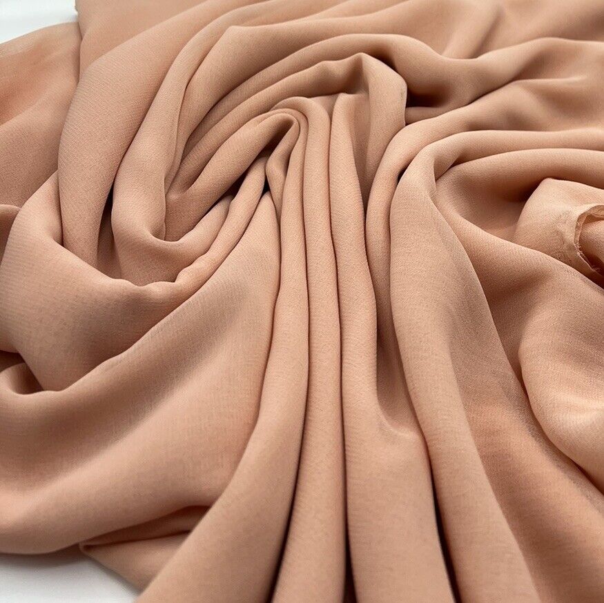 Plain Nude Chiffon Sheer Dress Bridal Fabric