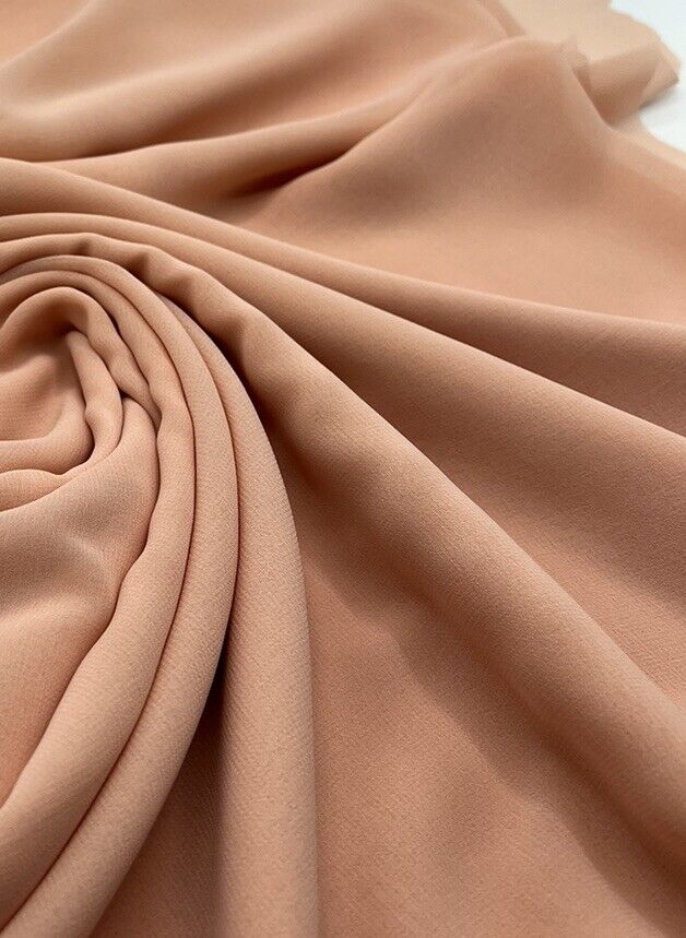 Plain Nude Chiffon Sheer Dress Bridal Fabric