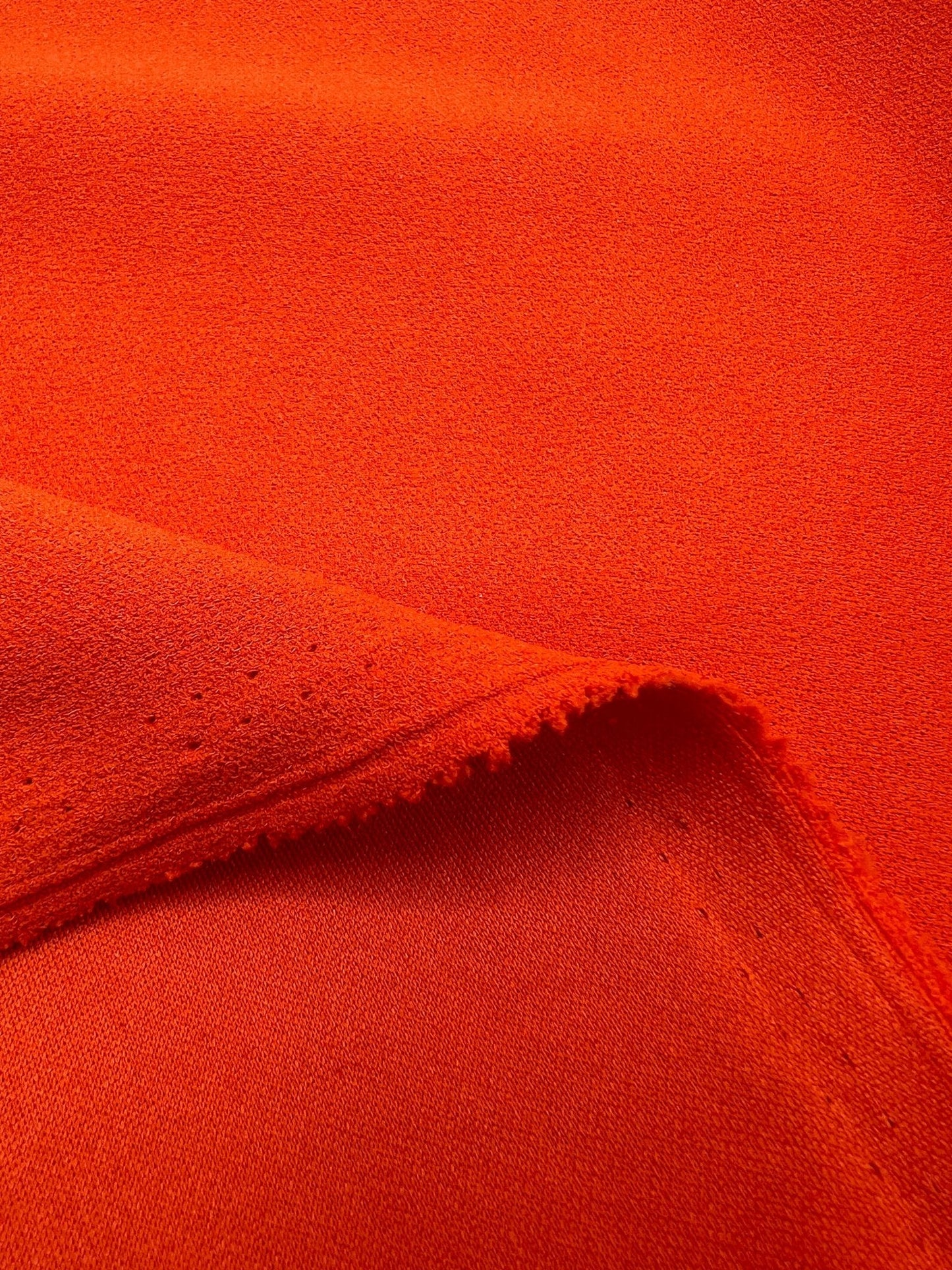 Plain Orange Scuba Crepe Stretch Jersey Fabric 4 Way Stretch
