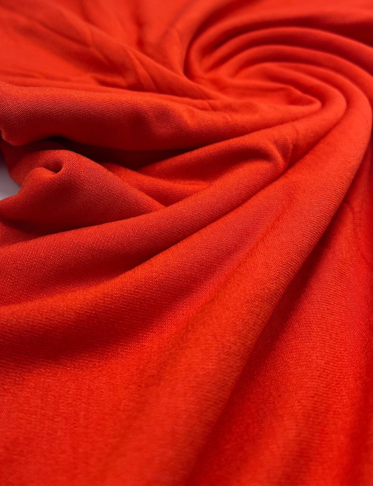 Plain Orange Viscose Elastane Fabric 4 Way Stretch Jersey