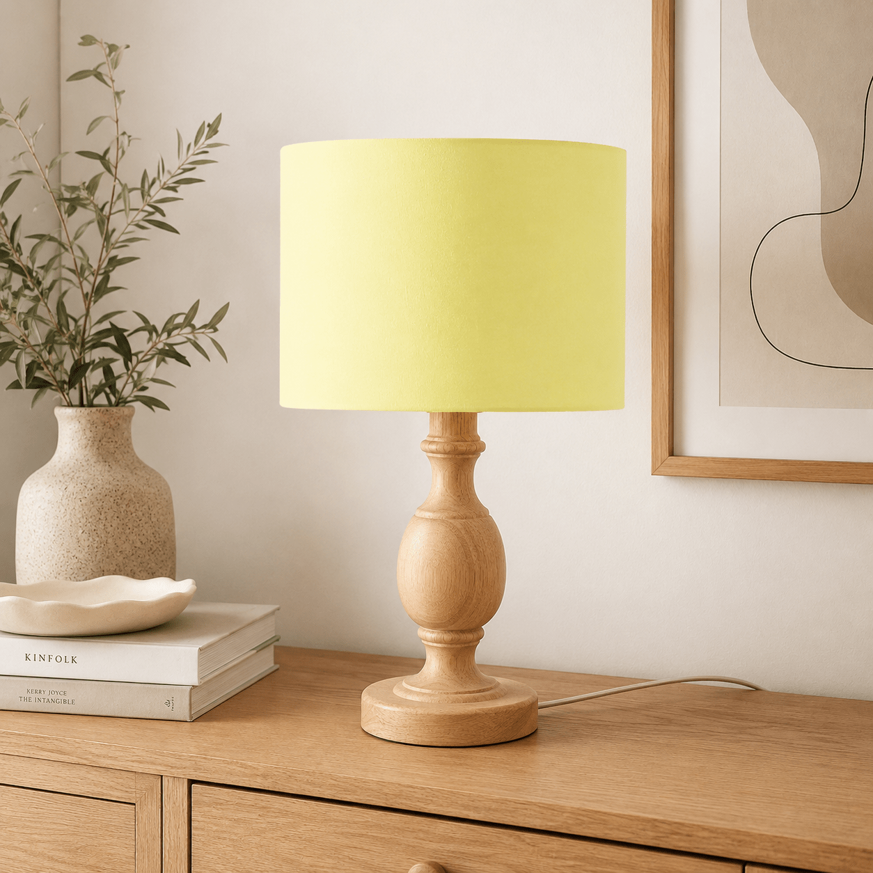 Plain Pale Yellow Lampshade, Ceiling or Table Lamp Shade