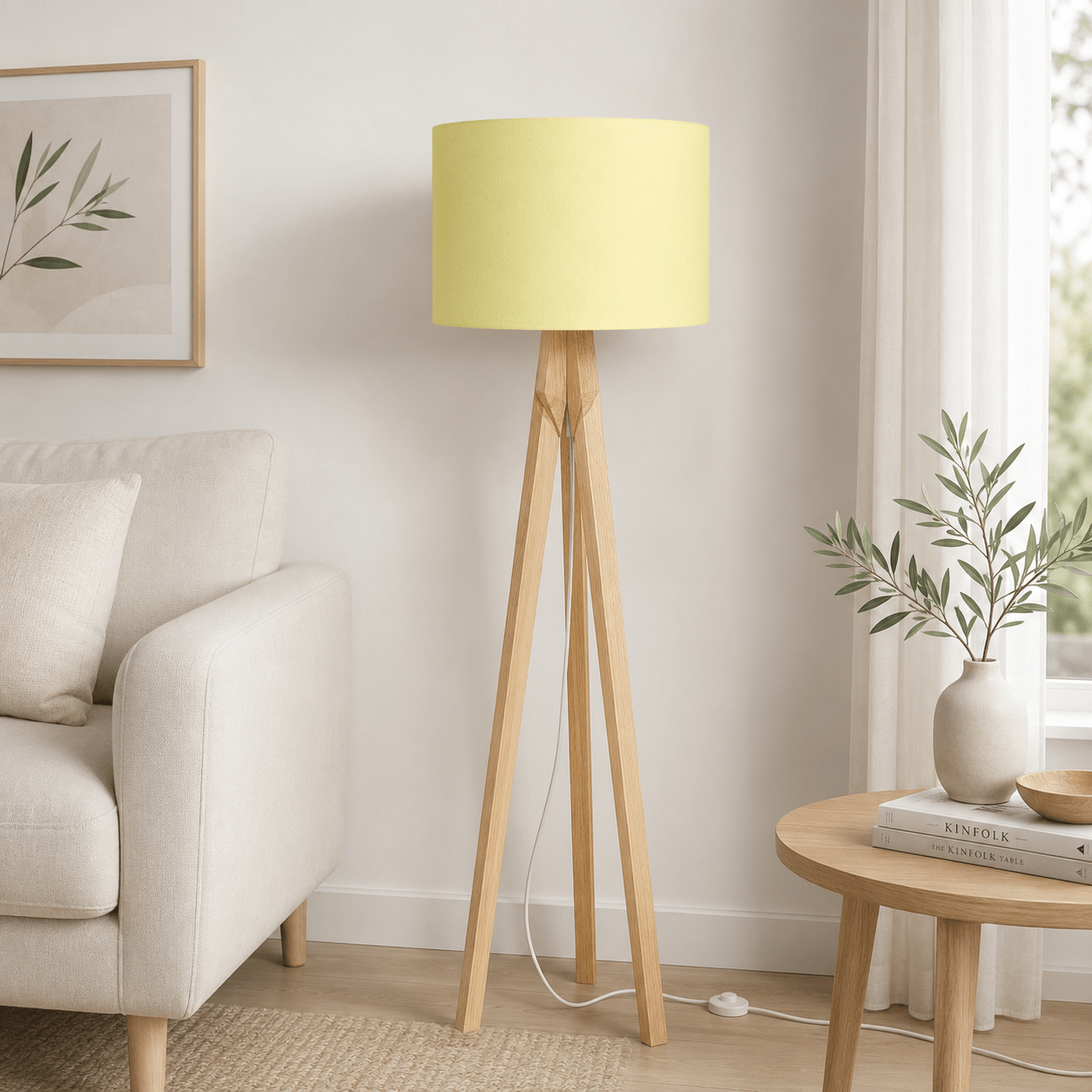 Plain Pale Yellow Lampshade, Ceiling or Table Lamp Shade
