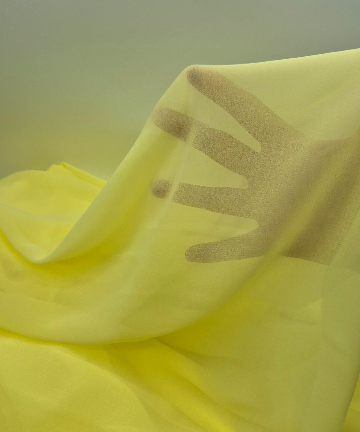 Plain Pale Yellow Chiffon Sheer Dress Bridal Fabric