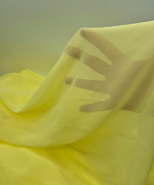 Plain Pale Yellow Chiffon Sheer Dress Bridal Fabric