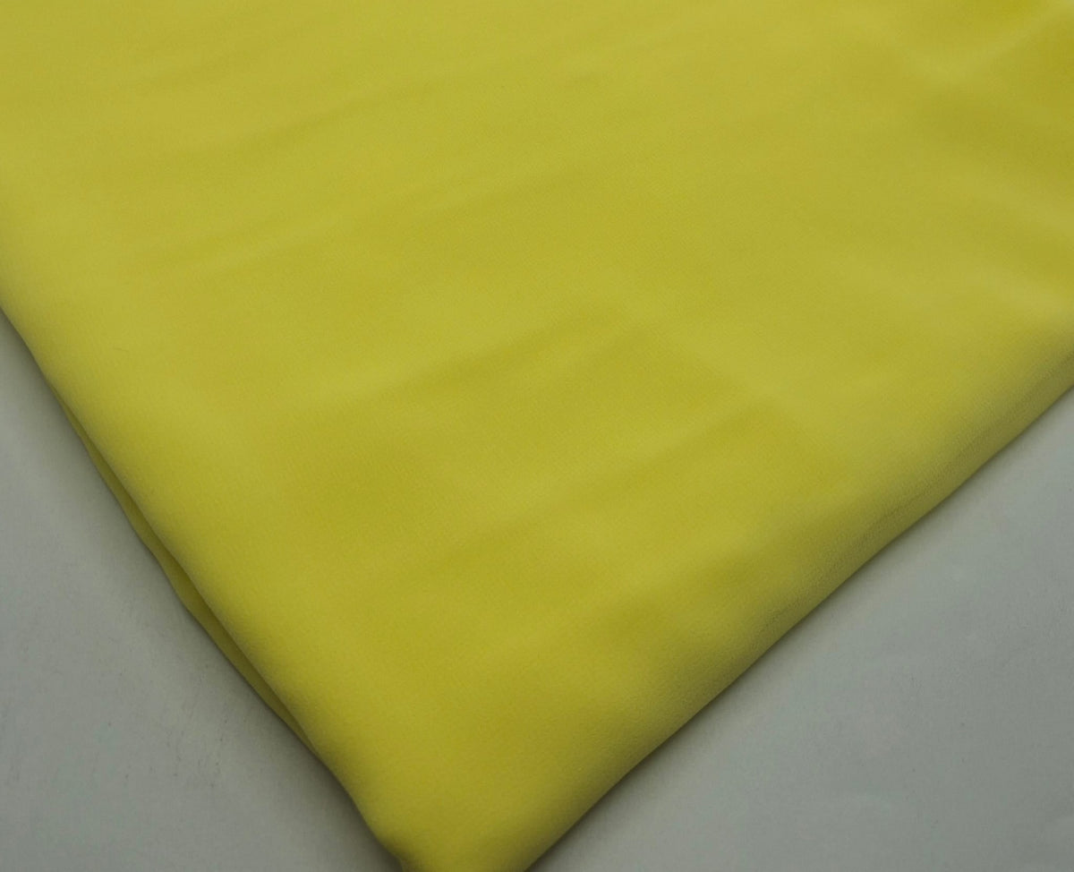 Plain Pale Yellow Chiffon Sheer Dress Bridal Fabric
