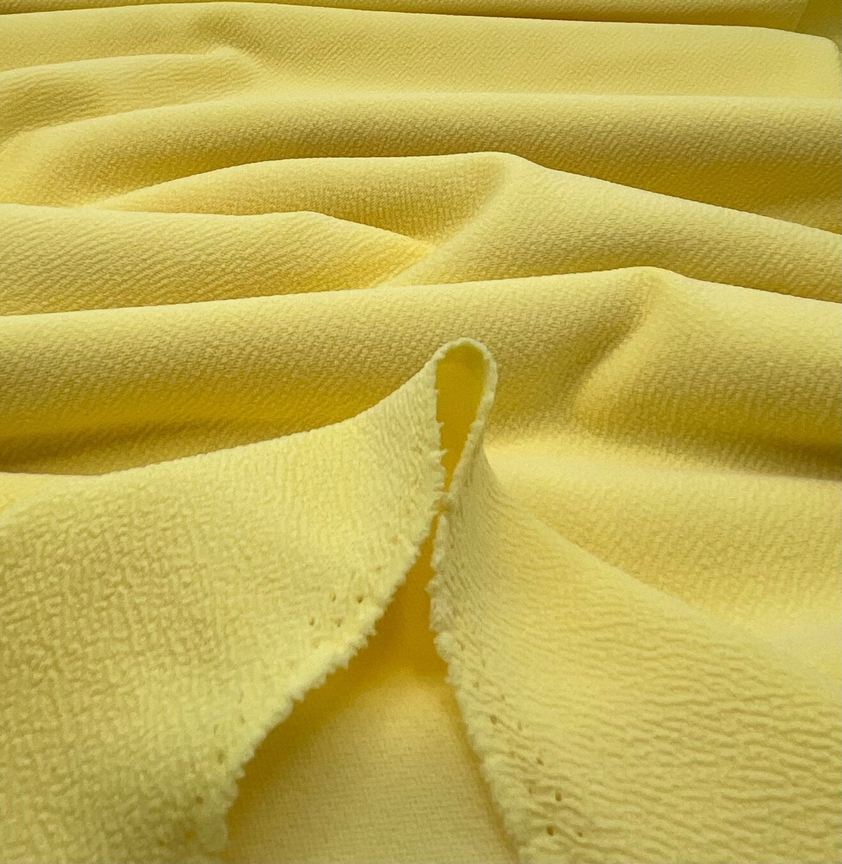 Plain Pastel Yellow Liverpool Bullet Stretch Fabric