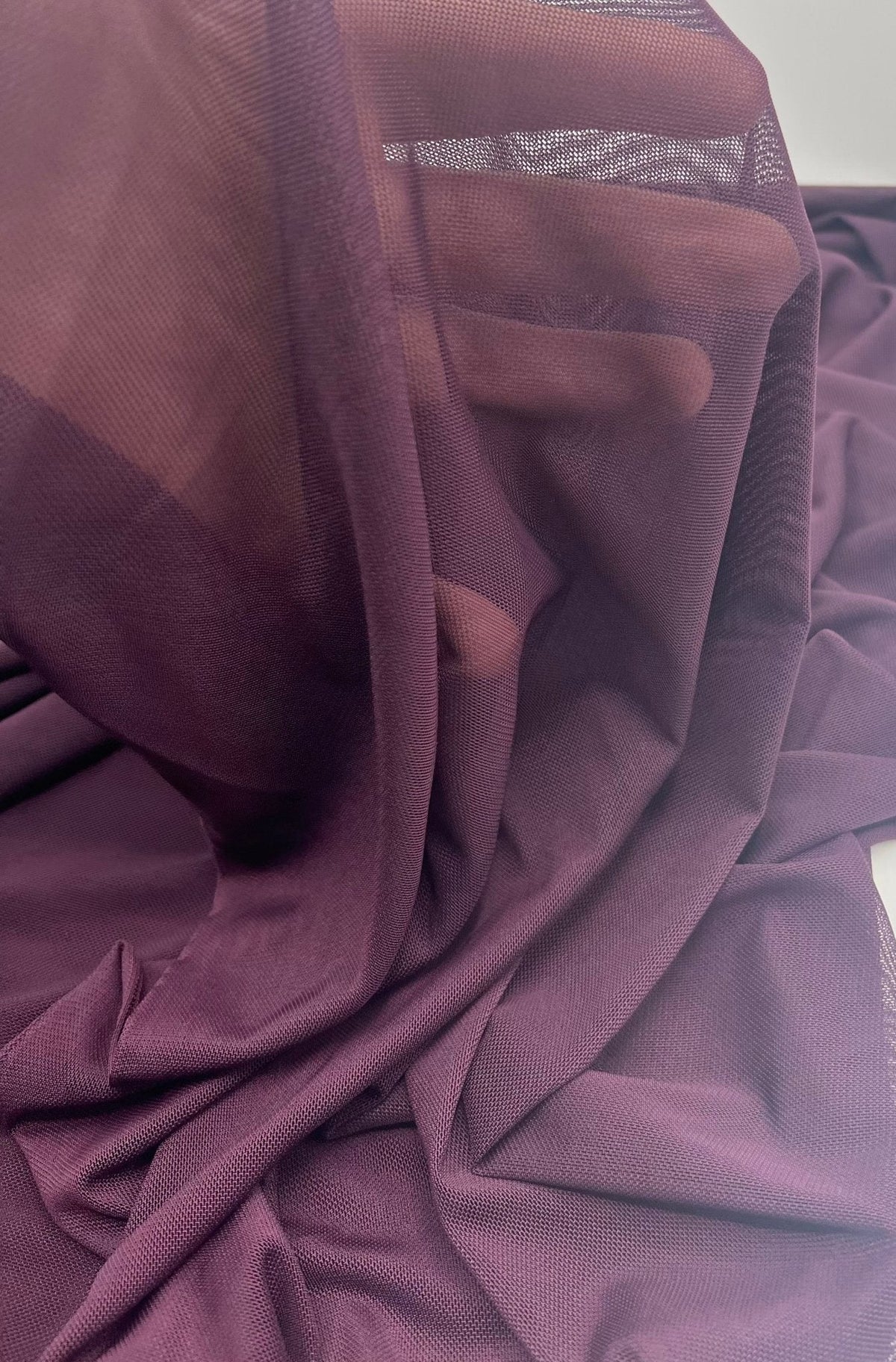 Plain Plum Mesh Fabric Stretch