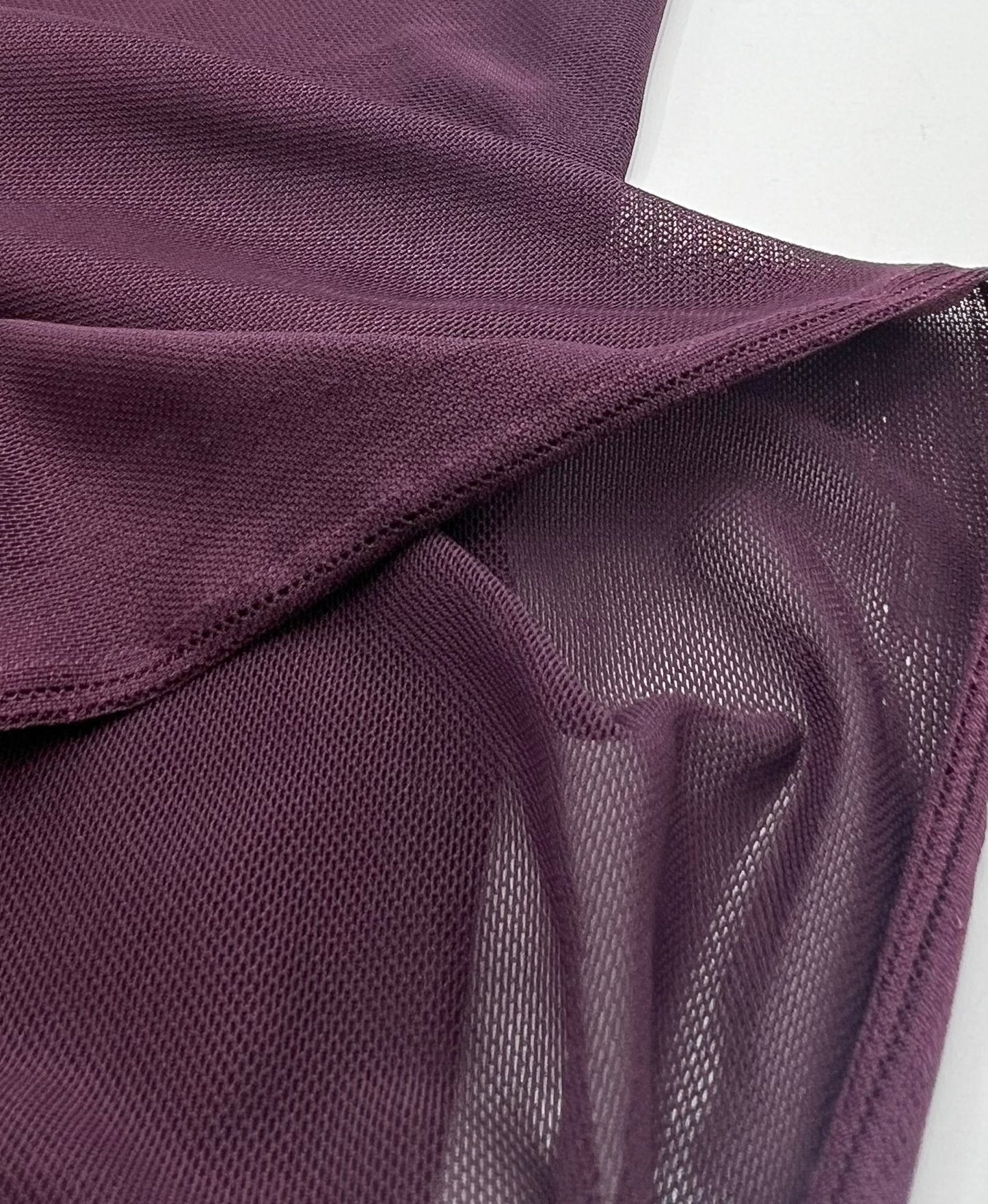 Plain Plum Mesh Fabric Stretch