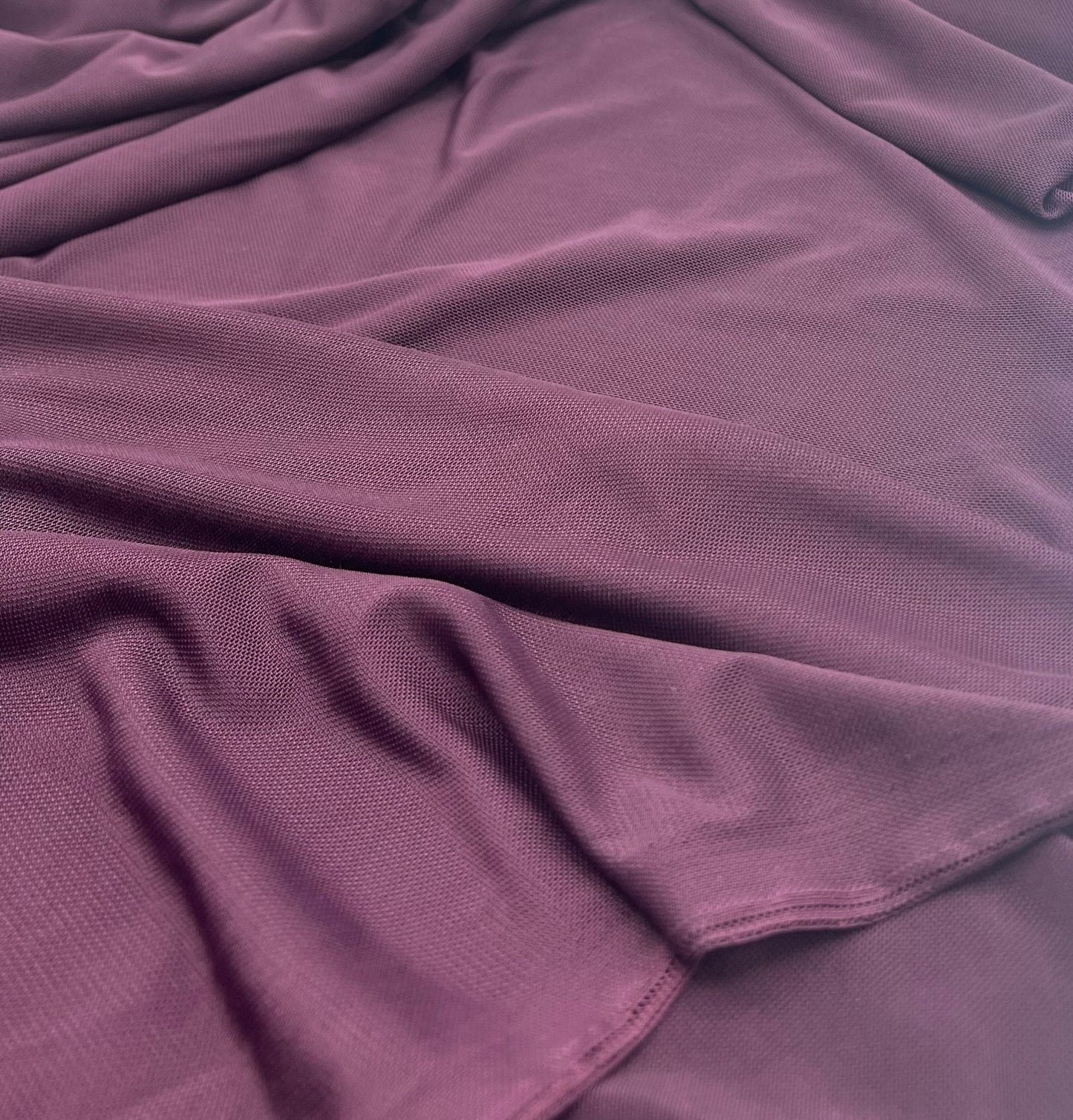 Plain Plum Mesh Fabric Stretch