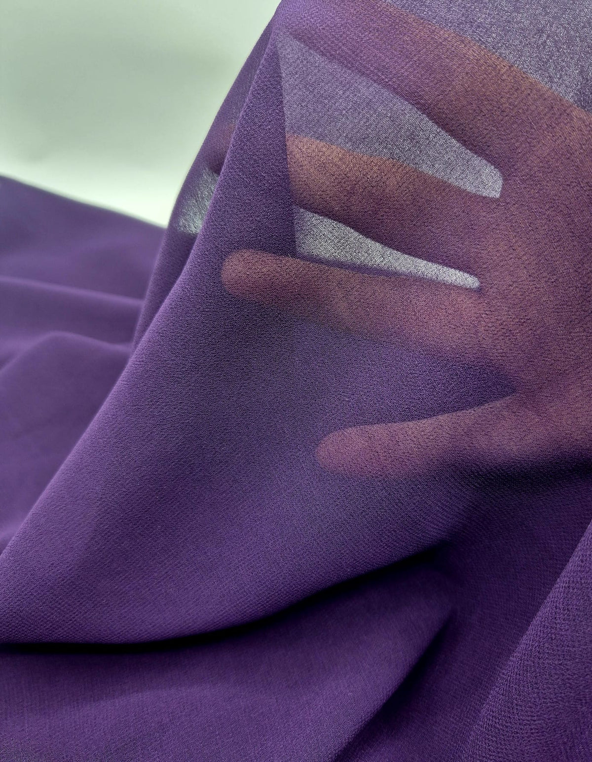 Plain Dark Purple Chiffon Sheer Dress Bridal Fabric