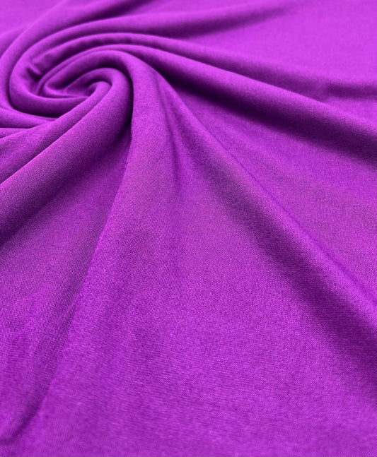 Plain Purple Viscose Elastane Fabric 4 Way Stretch Jersey