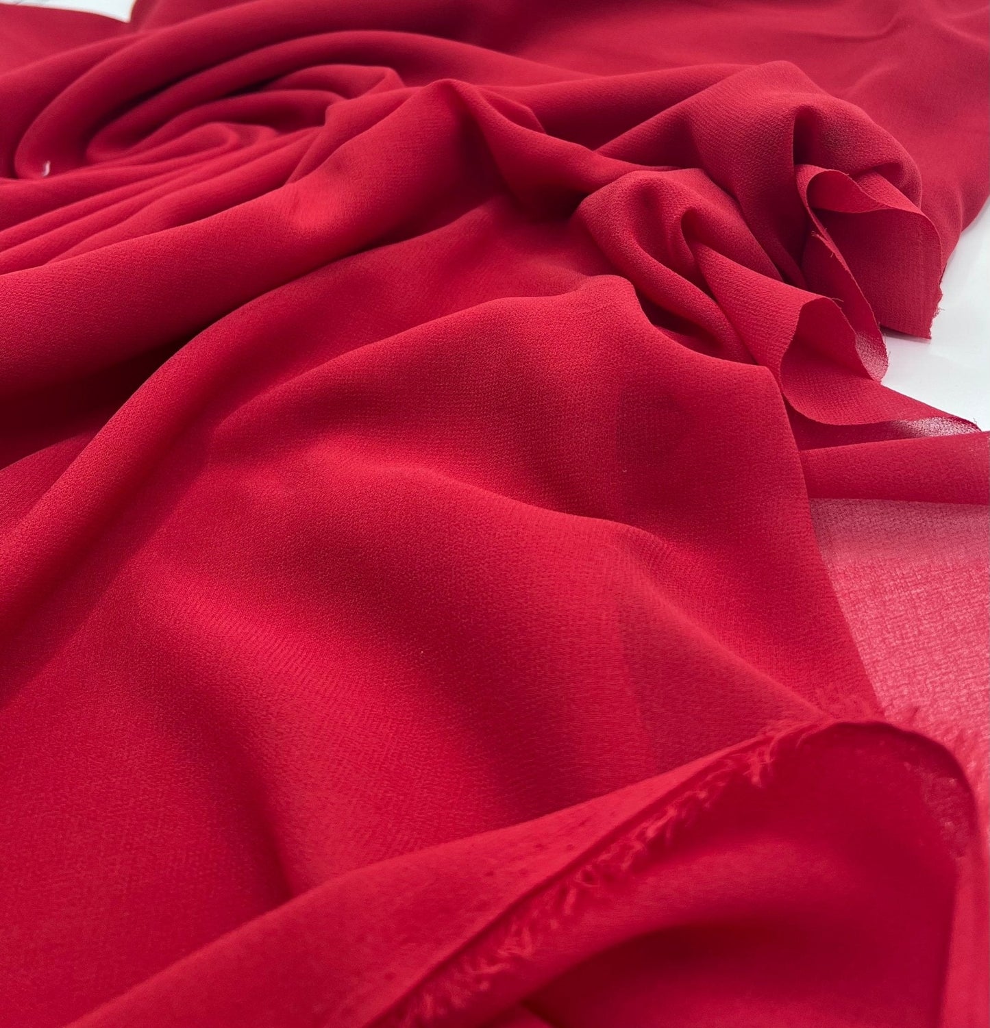 Plain Red Chiffon Sheer Dress Bridal Fabric