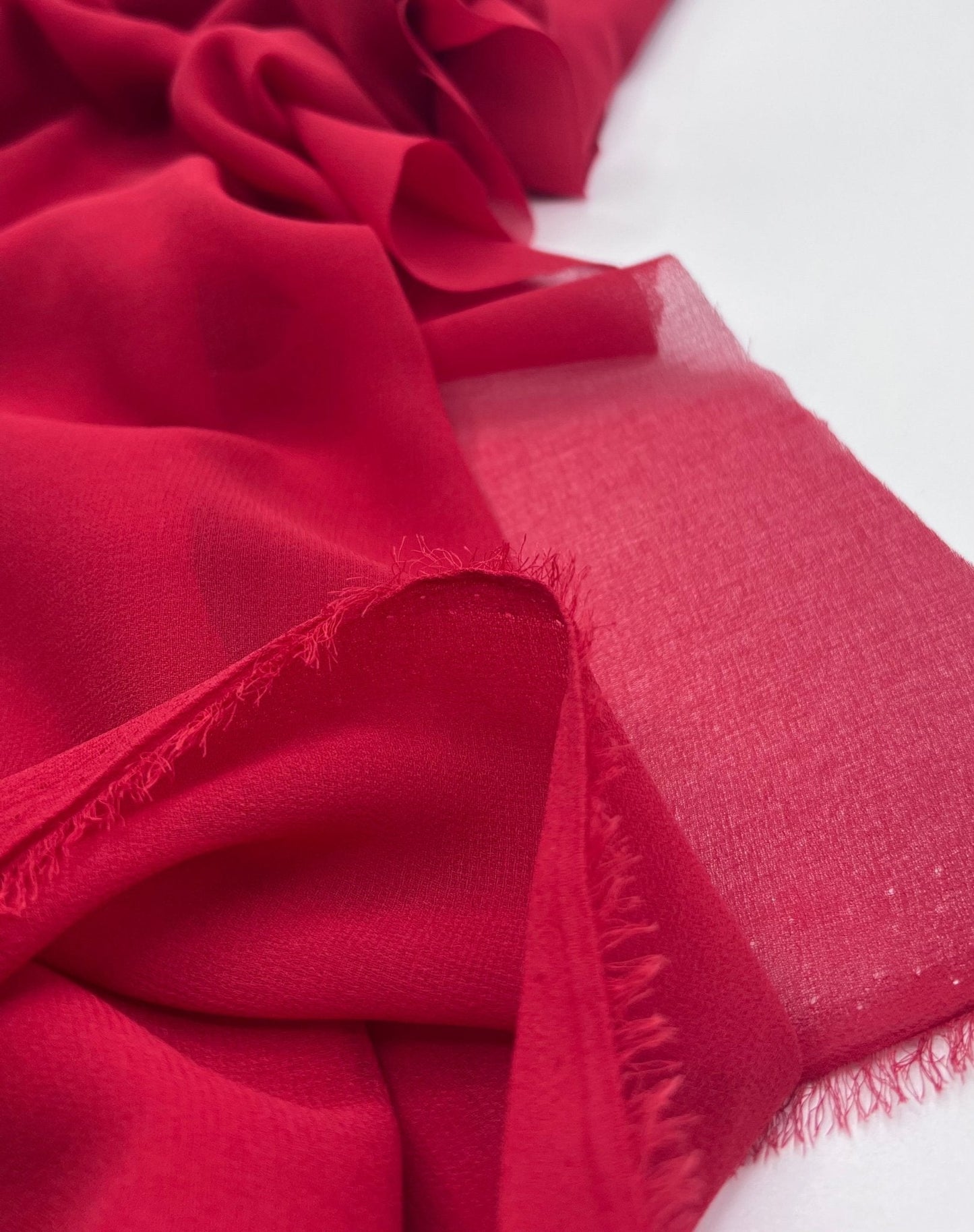 Plain Red Chiffon Sheer Dress Bridal Fabric