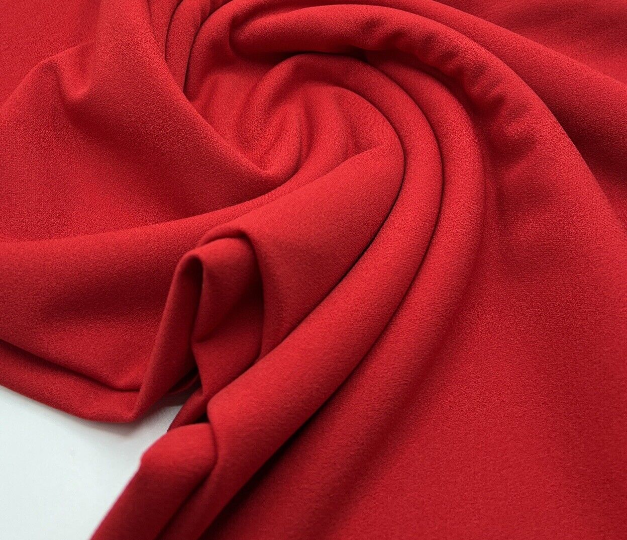 Plain Red Scuba Crepe Stretch Jersey Fabric 4 Way Stretch