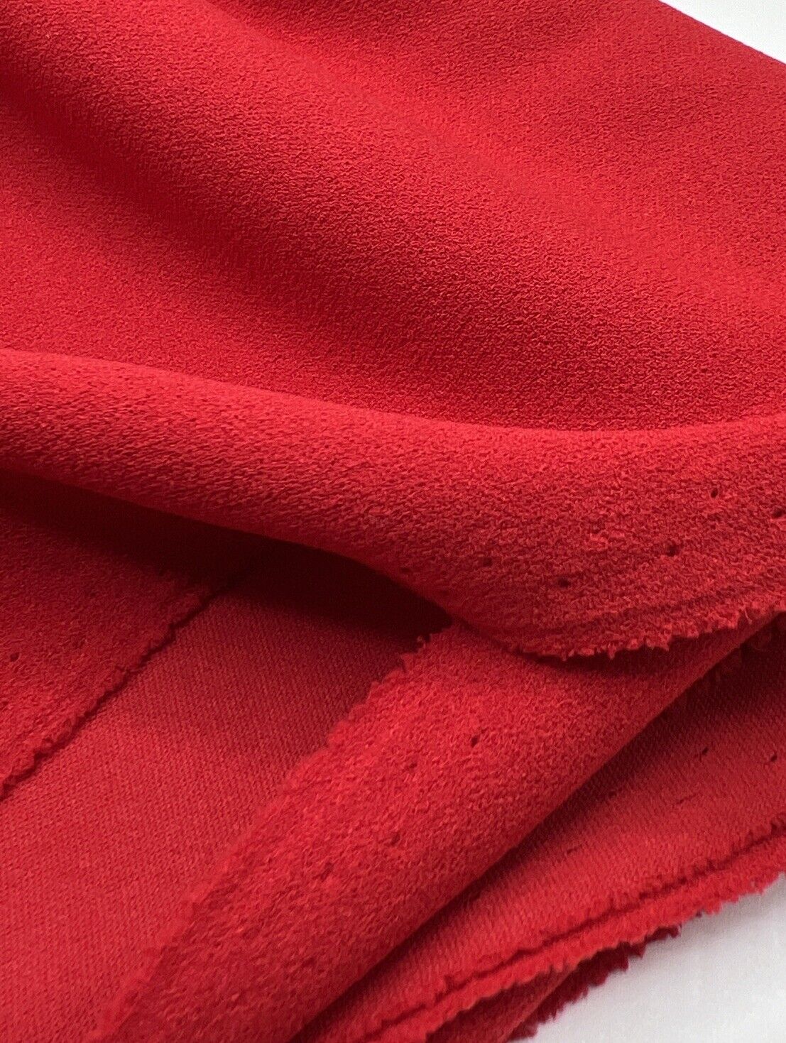 Plain Red Scuba Crepe Stretch Jersey Fabric 4 Way Stretch
