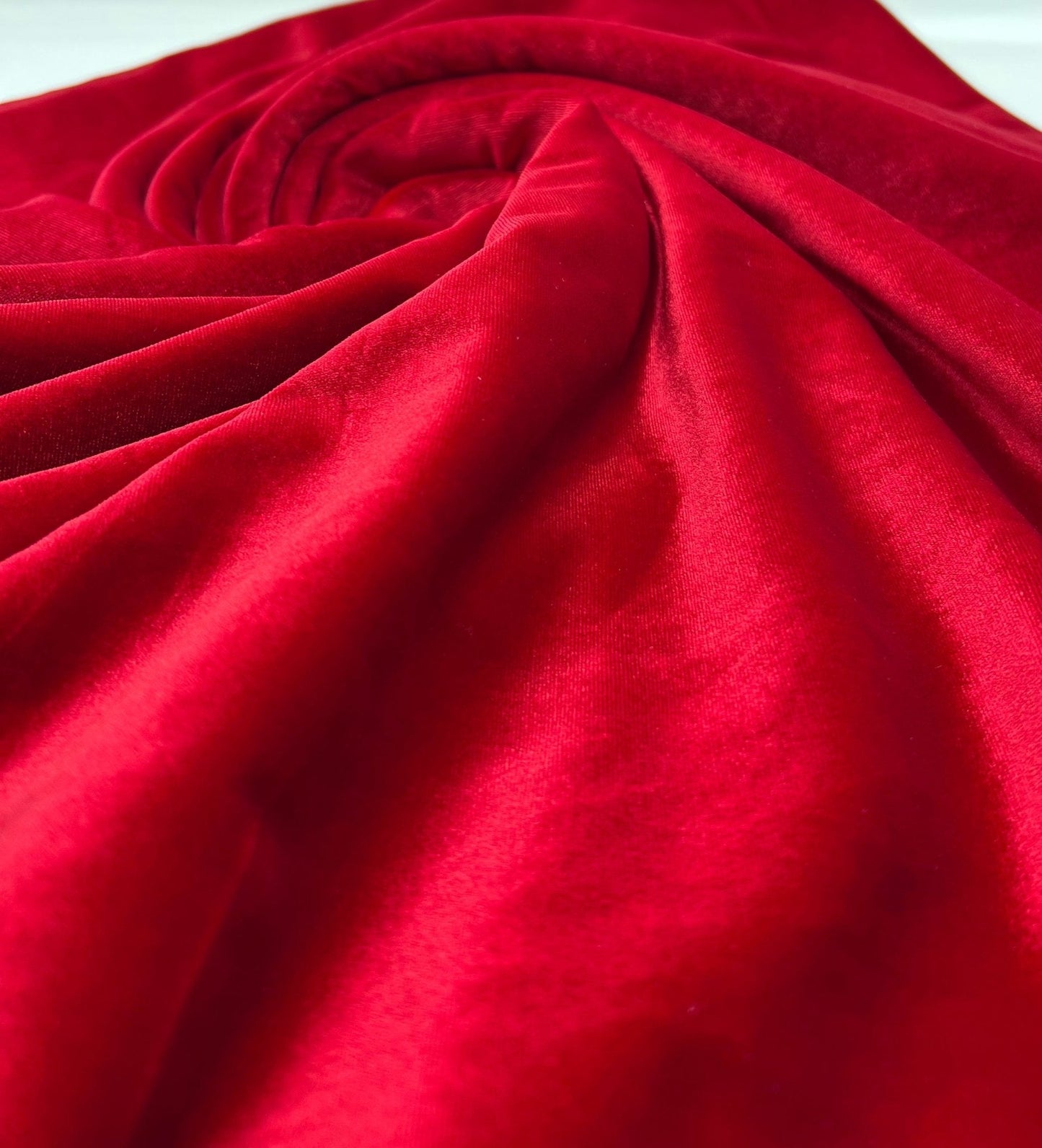 Plain Red Plain Velour Spandex Stretch Fabric