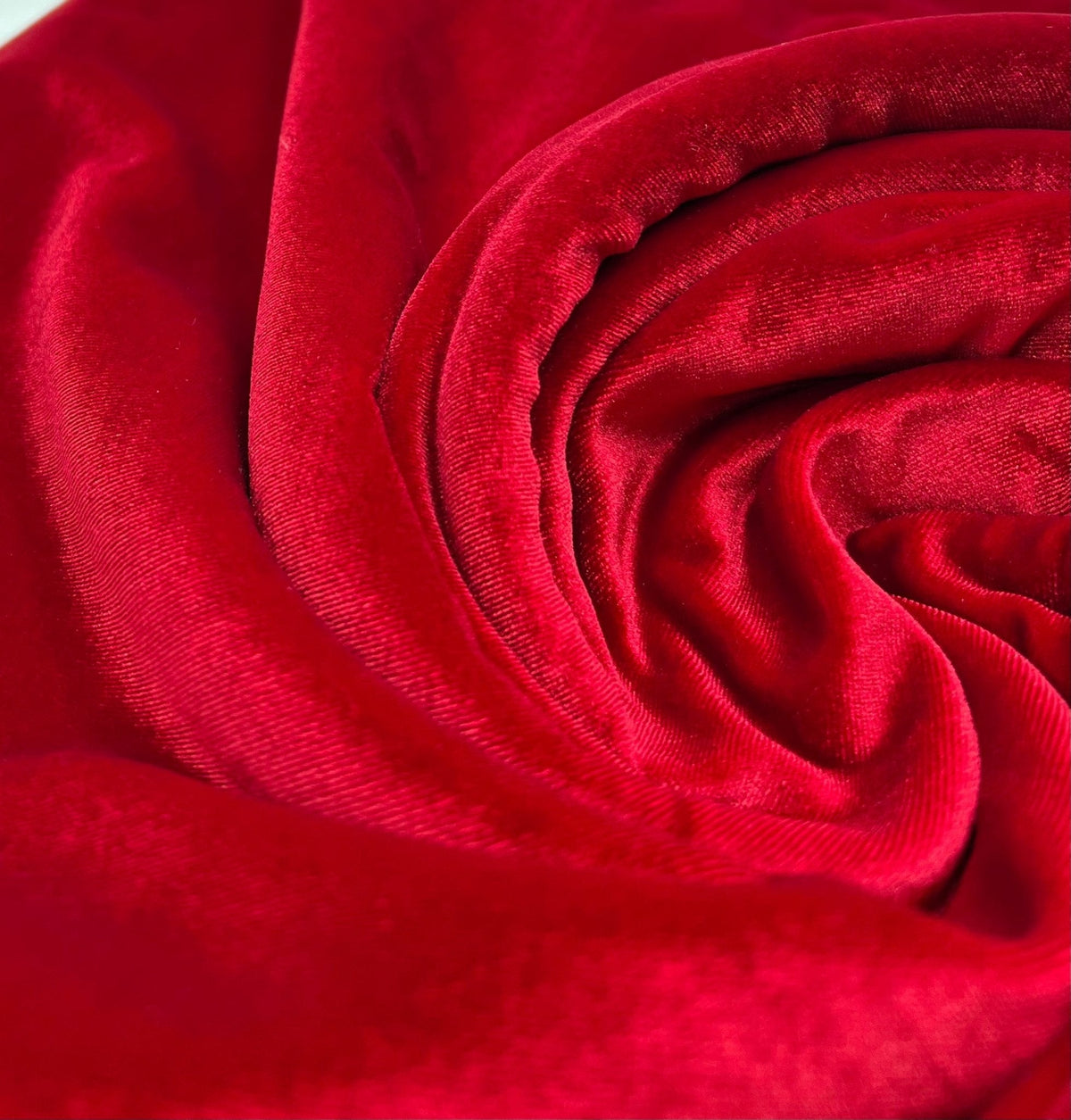 Plain Red Plain Velour Spandex Stretch Fabric