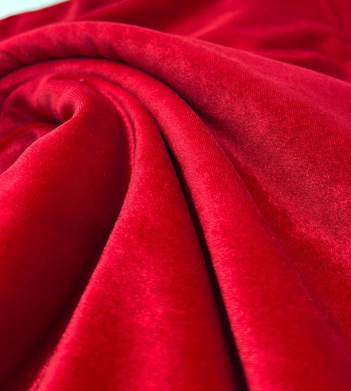 Plain Red Plain Velour Spandex Stretch Fabric