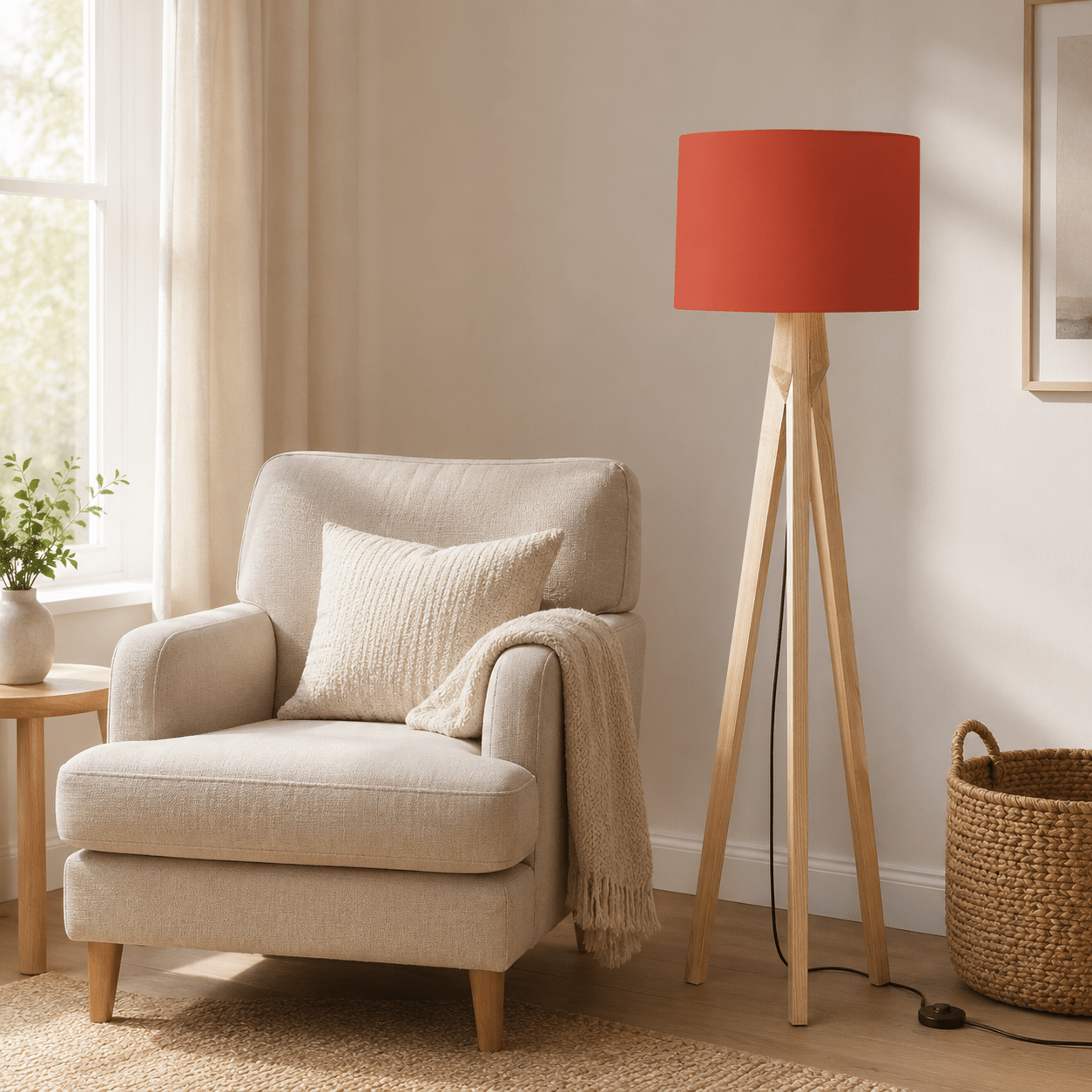 Plain Rust Lampshade, Ceiling or Table Lamp Shade