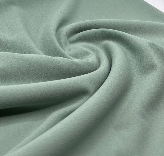 Plain Sage Scuba Crepe Stretch Jersey Fabric 4 Way Stretch
