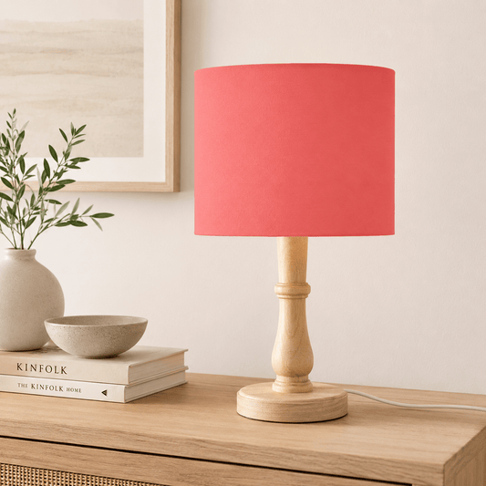 Plain Salmon Pink Lampshade, Ceiling or Table Lamp Shade