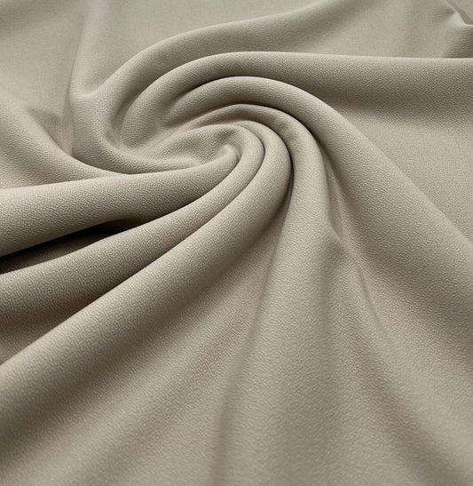 Plain Stone Scuba Crepe Stretch Jersey Fabric 4 Way Stretch