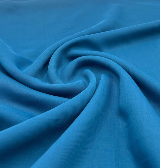 Plain Teal Blue Chiffon Sheer Dress Bridal Fabric