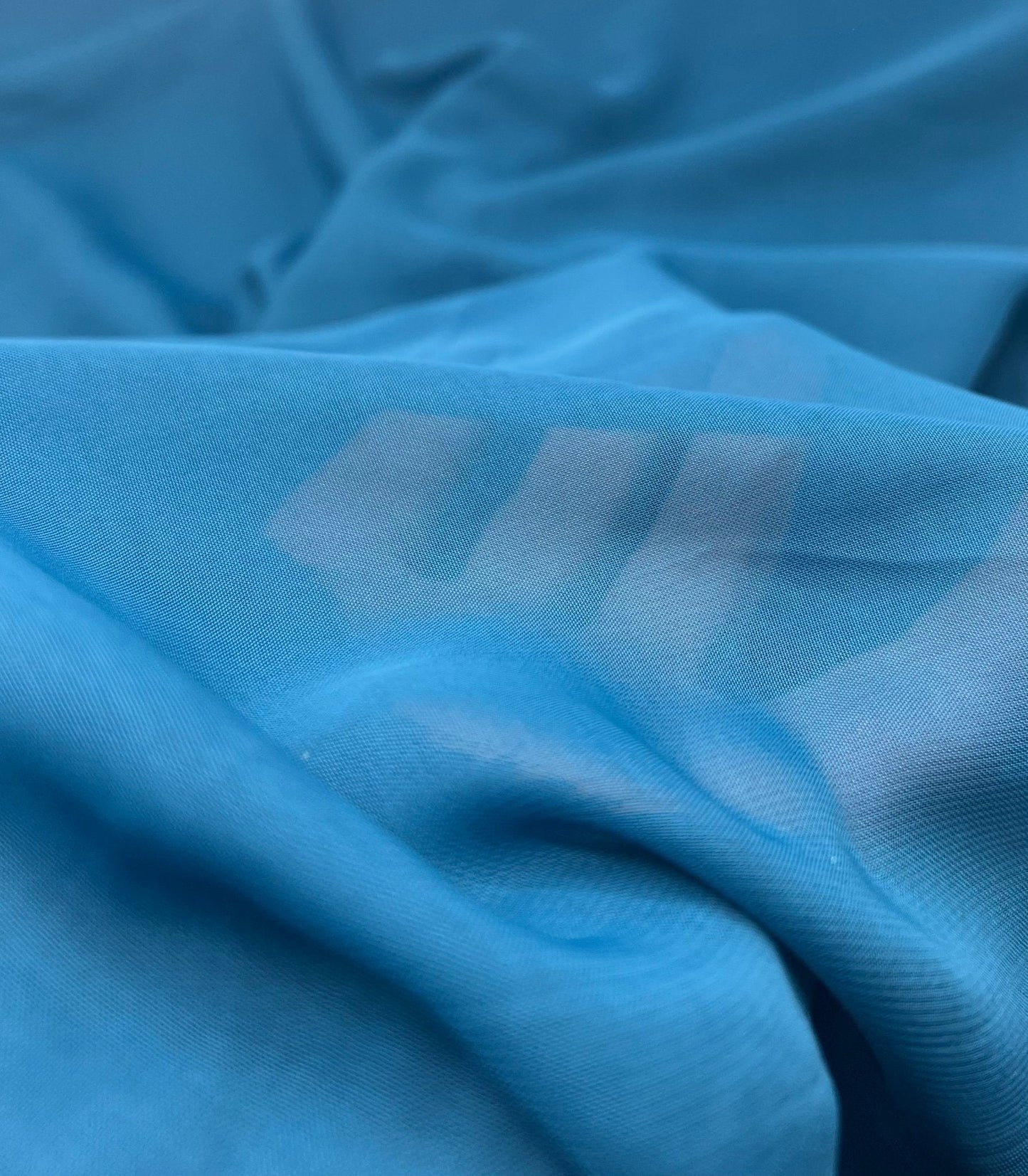 Plain Teal Blue Chiffon Sheer Dress Bridal Fabric